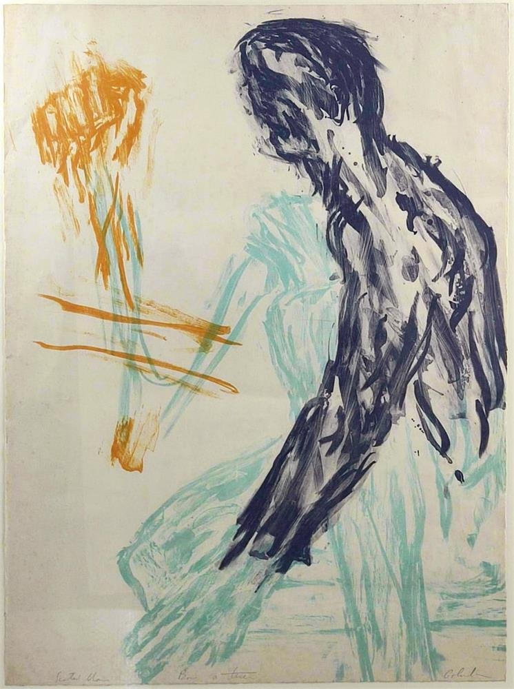 Artwork by Leon Golub, Seated Man, Made of color lithograph on paper