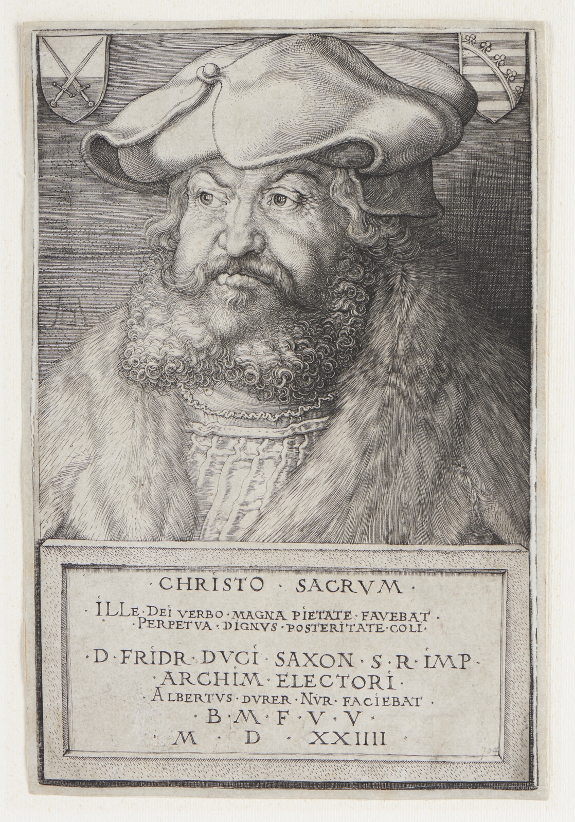 Artwork by Albrecht Dürer, Federico II il Saggio, Elettore di Sassonia, Made of Engraving