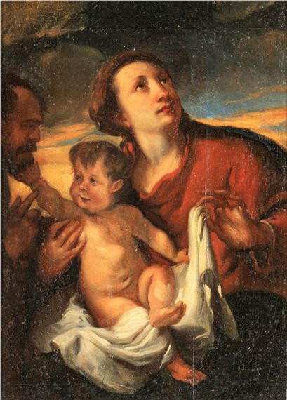 Madonna col Bambino e San Giuseppe - Roman School, 17th Century
