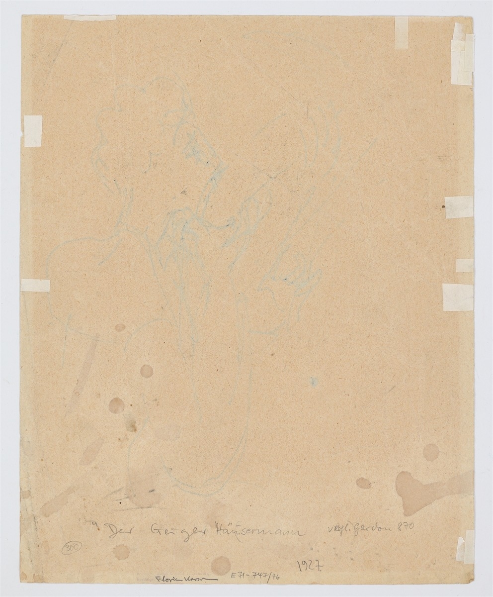 Artwork by Ernst Ludwig Kirchner, Der Geiger, Made of Pen And Black India Ink On Thin Paper