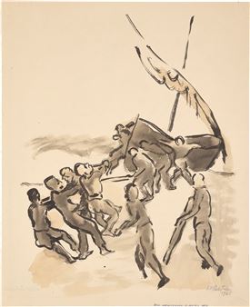 Beim Herausziehen des Bootes