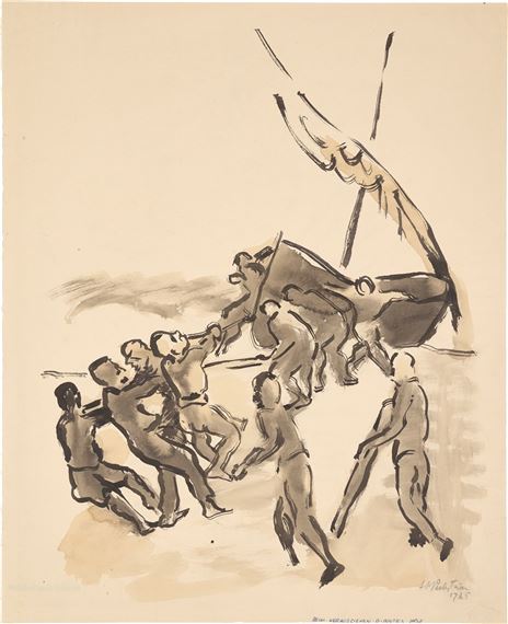 Beim Herausziehen des Bootes - Max Pechstein