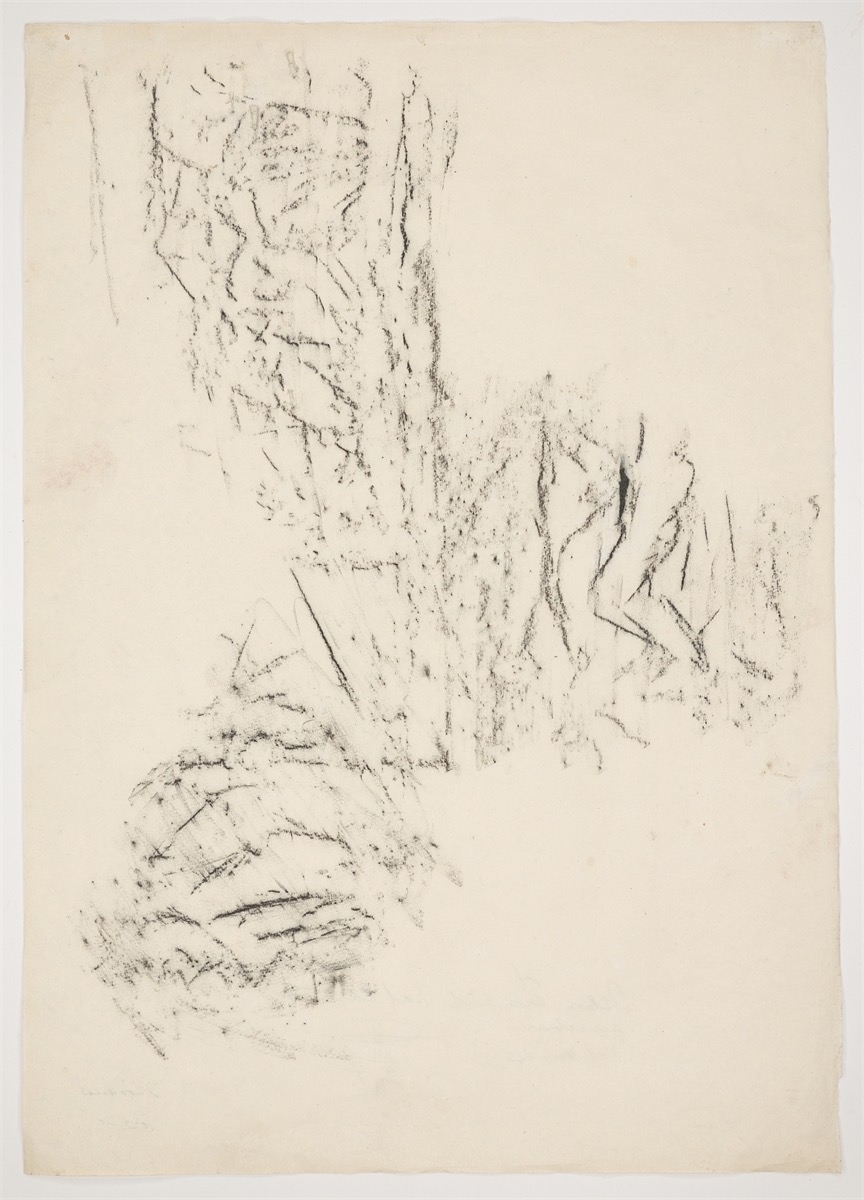 Artwork by Hermann Glöckner, Struktur einer Vereisung, Made of Frottage And Wax Crayon On Japan Paper