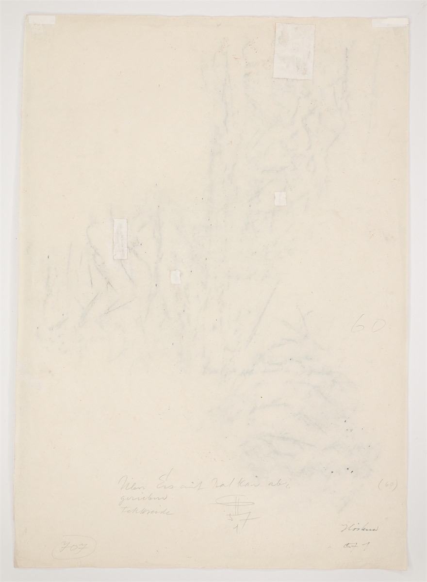 Artwork by Hermann Glöckner, Struktur einer Vereisung, Made of Frottage And Wax Crayon On Japan Paper