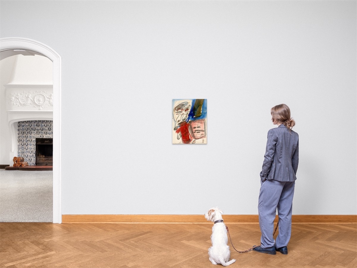 Artwork by Walter Stöhrer, No. 8, Made of Oil, Gouache, Charcoal, Ink, Pencil And Ballpoint Pen On Thin Laid Paper