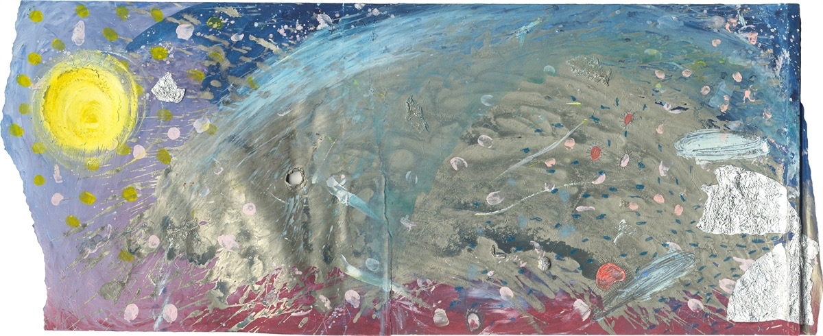 Artwork by Michael Buthe, Untitled, Made of Mixed Media On Paper And Cardboard Collage, And Material Collage