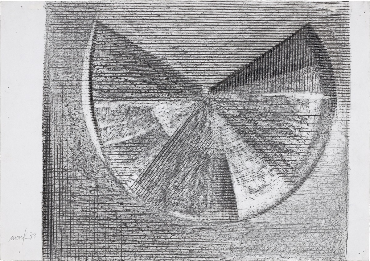 Artwork by Heinz Mack, Ohne Titel (Flügel, Made of Frottage And Graphite On Paper