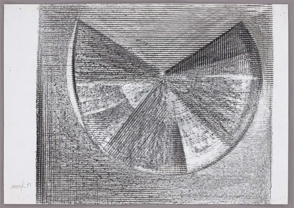 Artwork by Heinz Mack, Ohne Titel (Flügel, Made of Frottage And Graphite On Paper