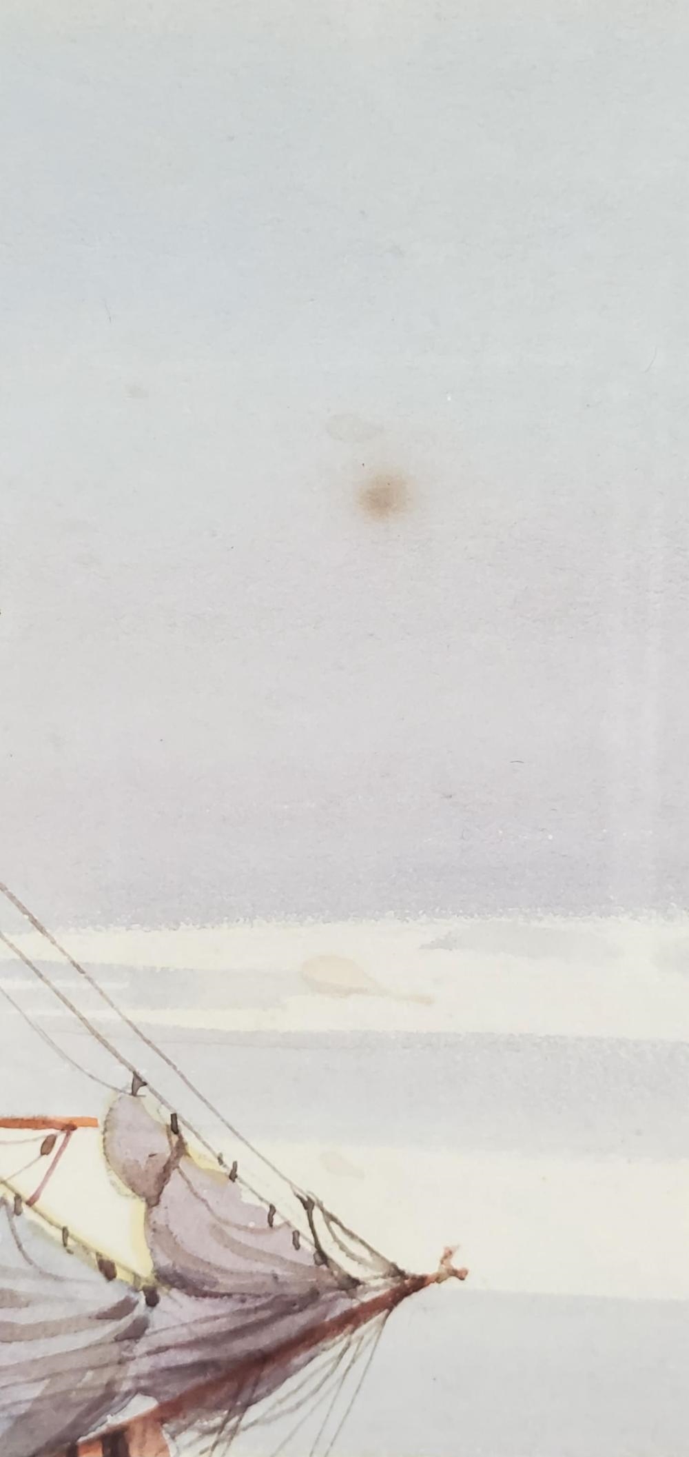 Artwork by Gordon Grant, Marine Scene with Moored Ships, Made of Watercolor On Paper