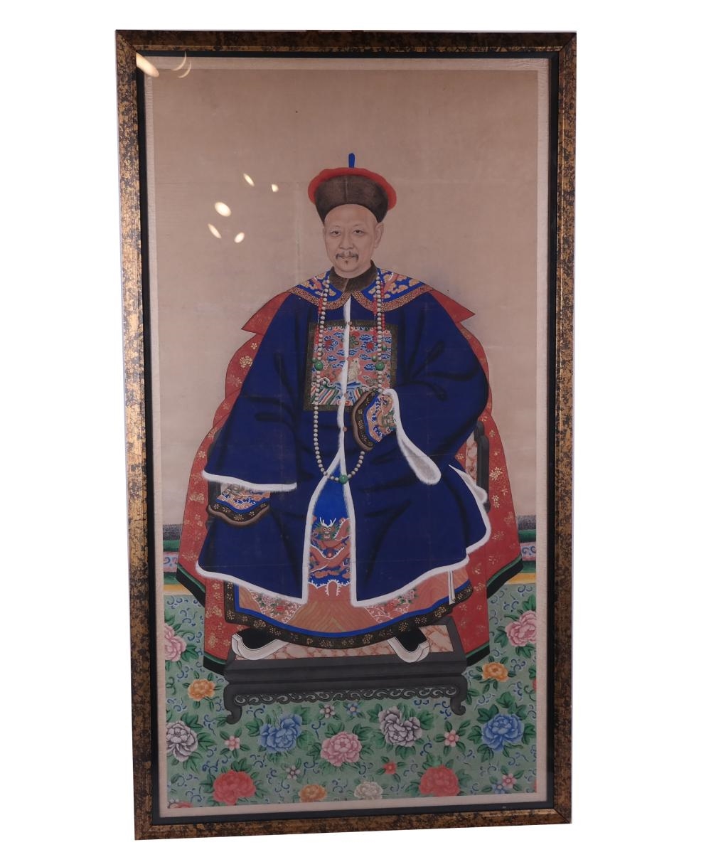 Artwork by Chinese School, Ancestor Portrait, Made of Hand-Painted