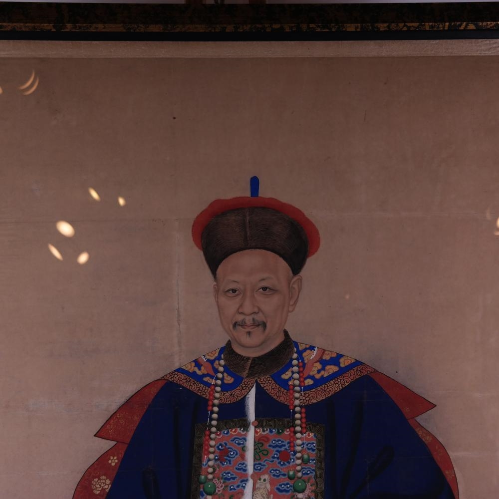 Artwork by Chinese School, Ancestor Portrait, Made of Hand-Painted