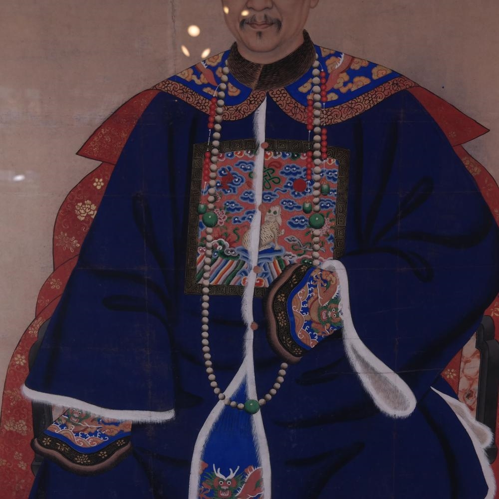 Artwork by Chinese School, Ancestor Portrait, Made of Hand-Painted