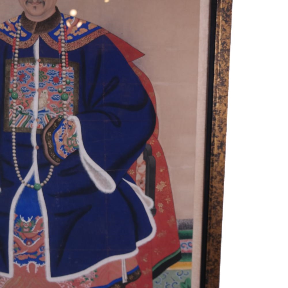 Artwork by Chinese School, Ancestor Portrait, Made of Hand-Painted