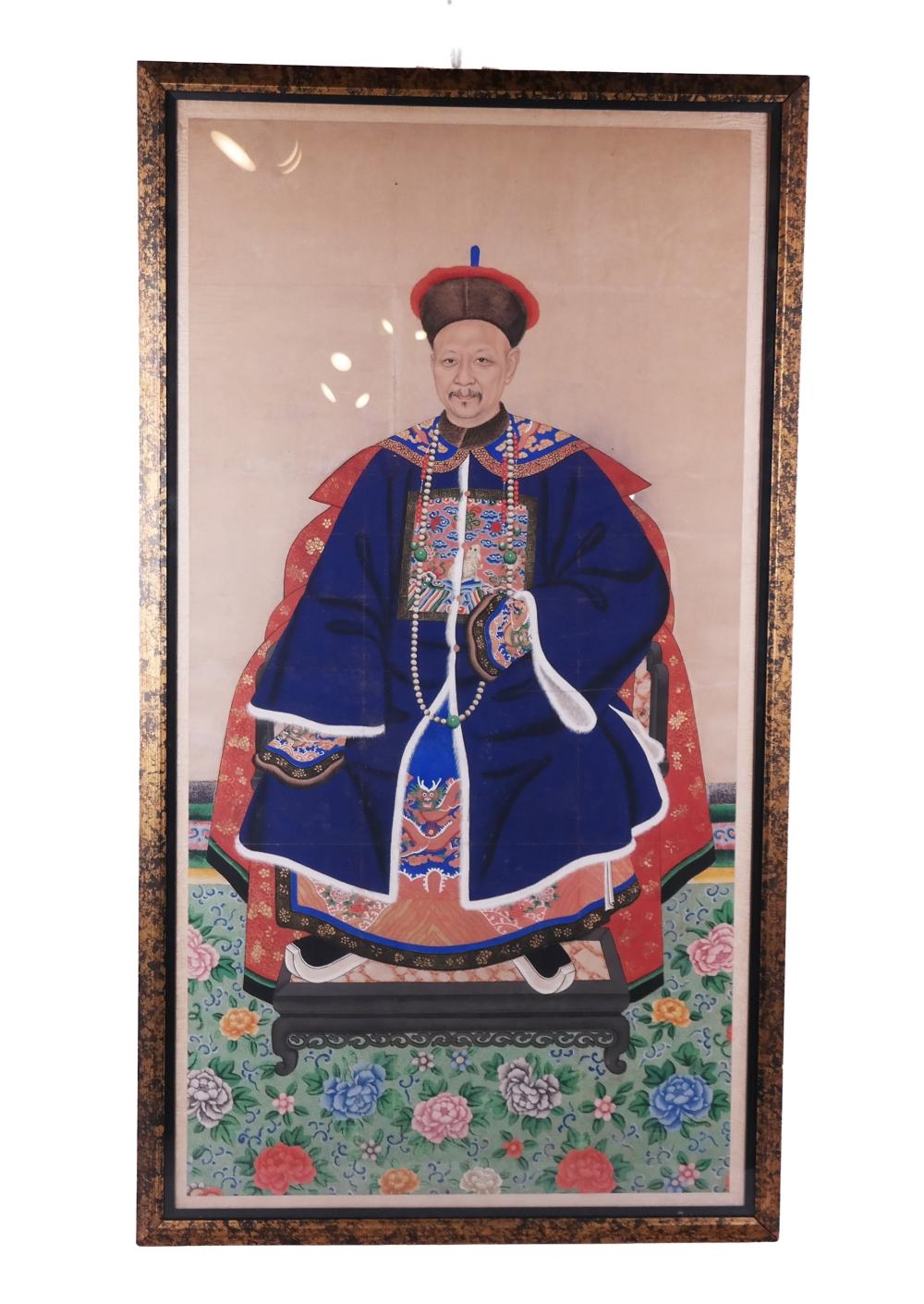 Artwork by Chinese School, Ancestor Portrait, Made of Hand-Painted