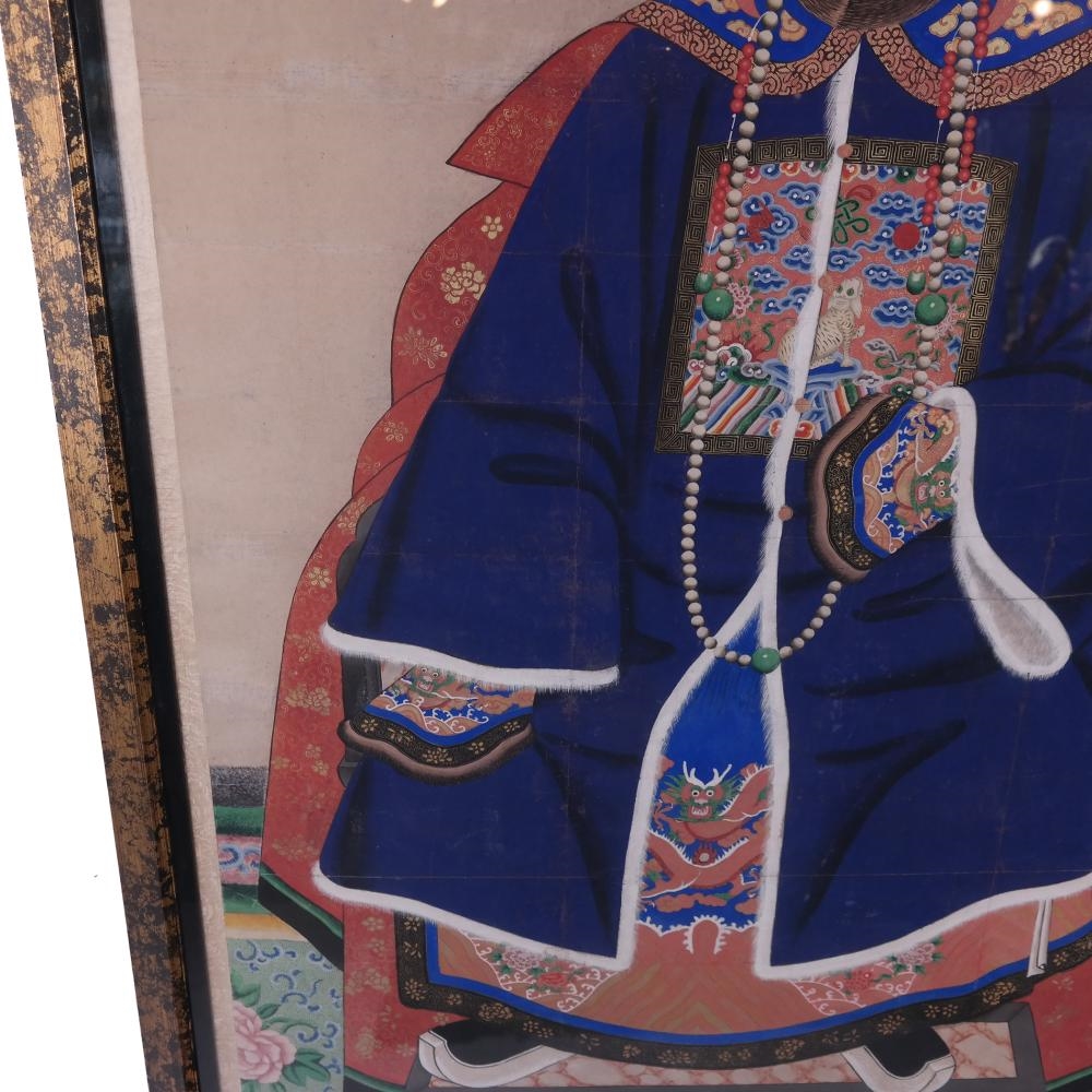 Artwork by Chinese School, Ancestor Portrait, Made of Hand-Painted