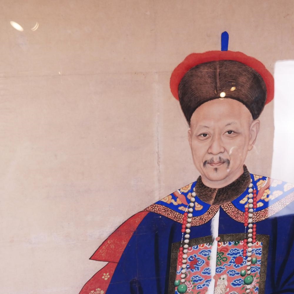 Artwork by Chinese School, Ancestor Portrait, Made of Hand-Painted