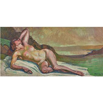 Nu féminin allongé en plein air - Pierre-Eugène Vibert