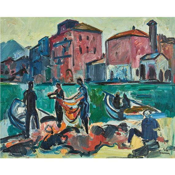 Hafenpartie auf Korsika - Carl Walter Liner