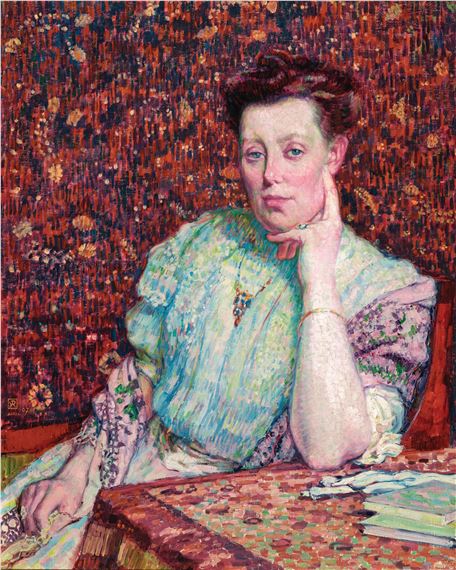 Portrait of Mrs. Aubry by Théo van Rysselberghe, 1907