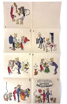 Carte anniversaire : Spirou, Fantasio, Spip et le marsupilami