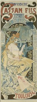 Imprimerie Cassan Fils lithographic poster in color - Alphonse Mucha