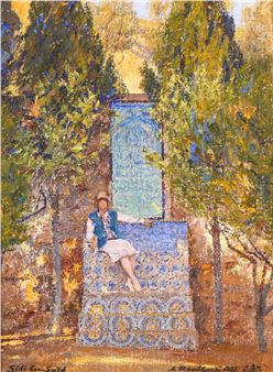 Madeleine de Matteis in the gardens of Sidi Bou Saïd