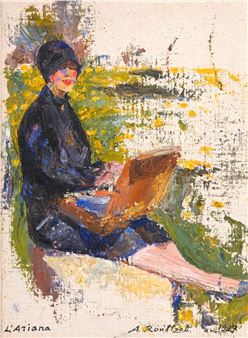 Madeleine de Matteis painting in the Ariana gardens