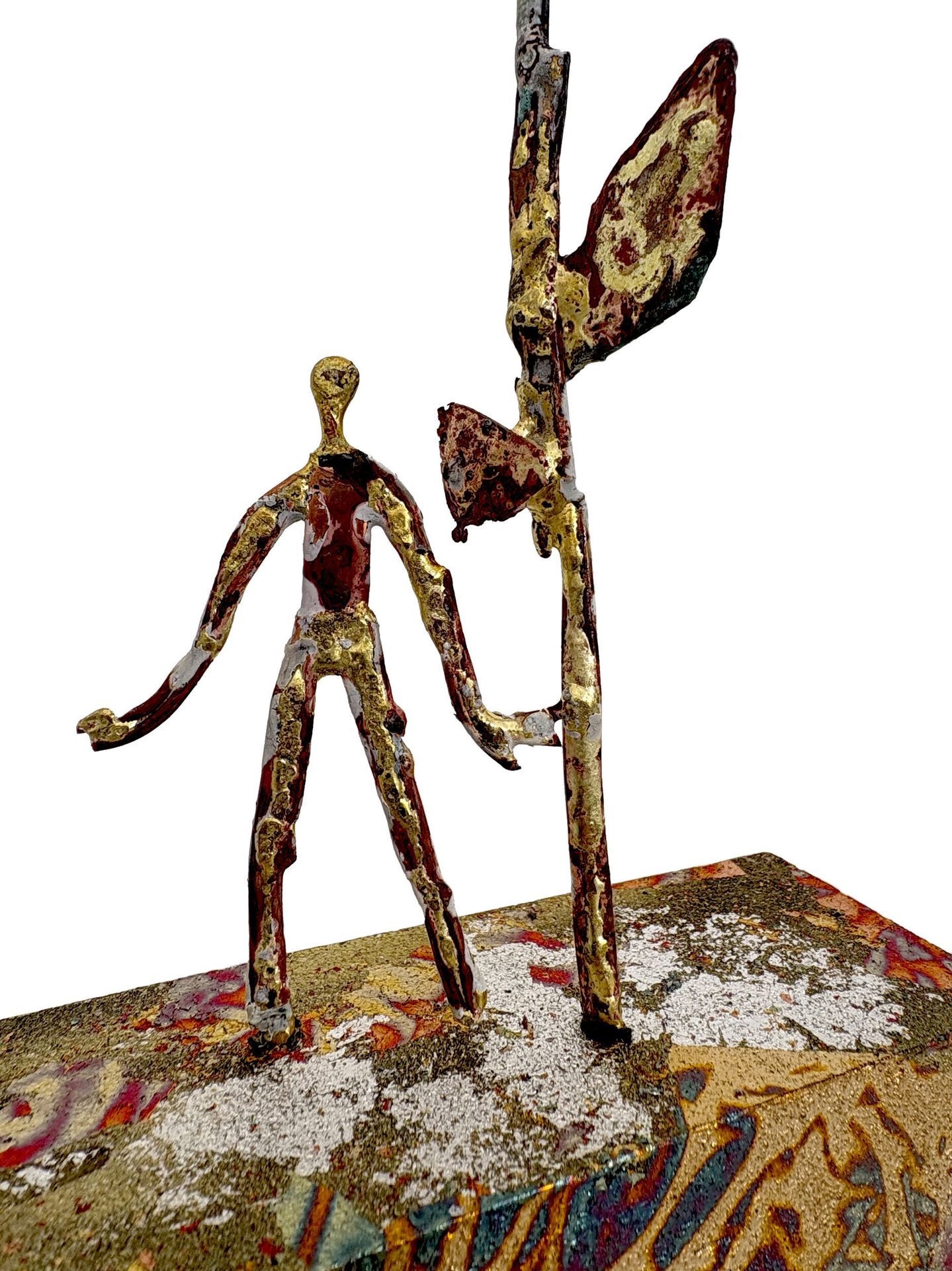 Artwork by Stéphane Daireaux, Sculpture en bronze, cuivre, laiton, bois doré et métal battu oxydé, Made of Bronze, Cuivre, Laiton, Bois Doré, Métal Battu Oxydé