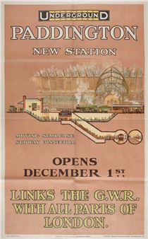 London Underground poster. Paddington New Station, December 1913 - Charles Sharland
