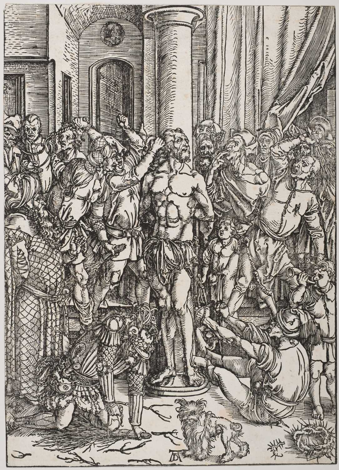 Artwork by Albrecht Dürer, The Flagellation of Christ, Made of Woodcut On Heavy Laid Paper