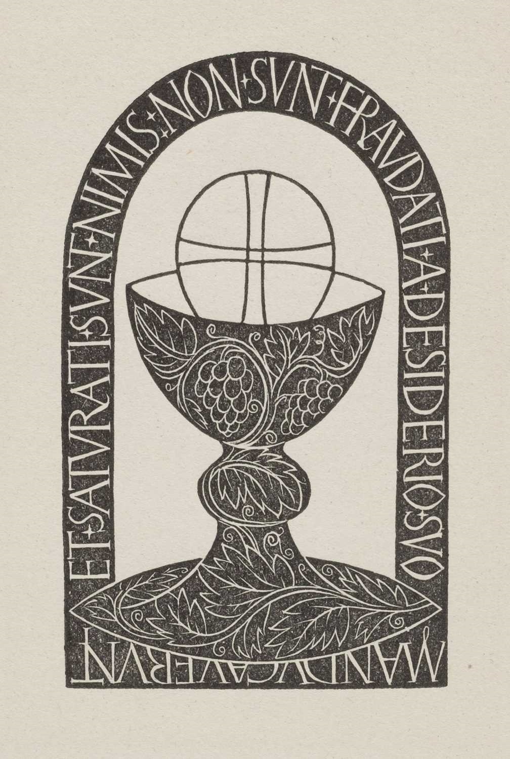 Artwork by Eric Gill, Chalice and Host, Made of Wood Engraving On Thick Laid Paper