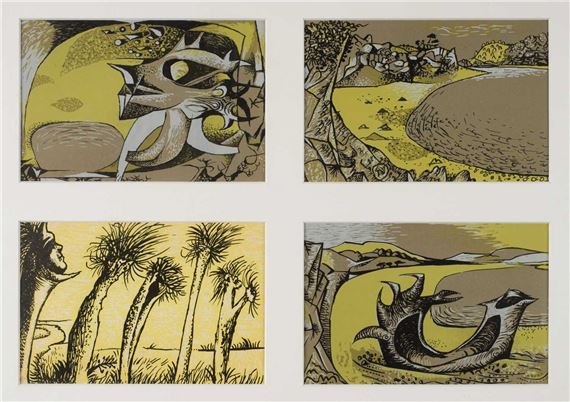 Four lithographs from the Poet’s Eye by John Craxton, 1944