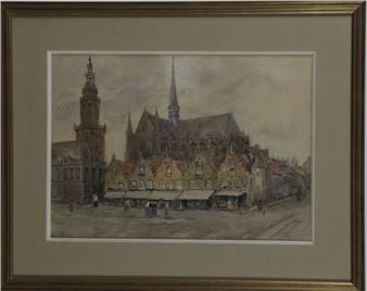 View of a northern town - Gustave Fraipont