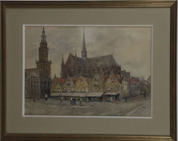 View of a northern town - Gustave Fraipont