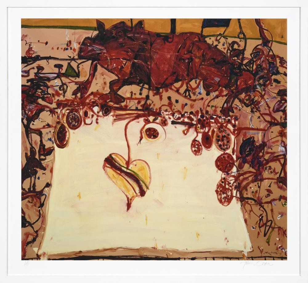 Artwork by John Olsen, La Fiesta for Making Sausages, Made of Archival Pigment Print