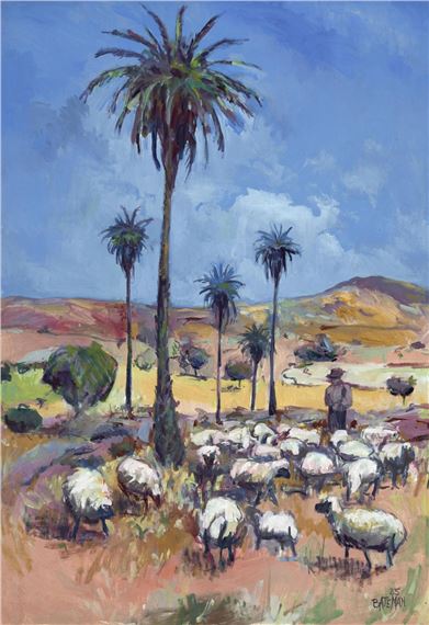 Shepherd and Palm Trees - Piers Bateman