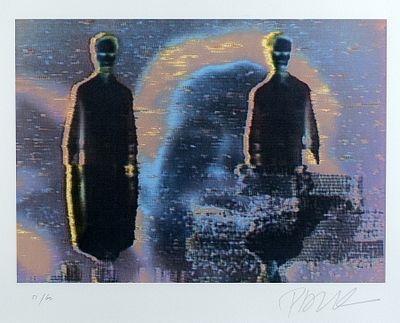 Artwork by Nam June Paik, Triangle Trinity, Made of Offsetlithografien Auf Papier