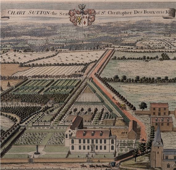 Chart Sutton, the seat of St. Christopher Des Bouver - Johannes Kip