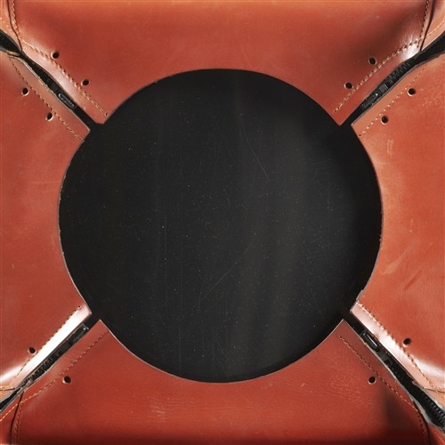 Artwork by Mario Bellini, TEN 'CAB 412' CHAIRS FOR CASSINA, Made of Cognac saddle leather over a steel and plastic frame