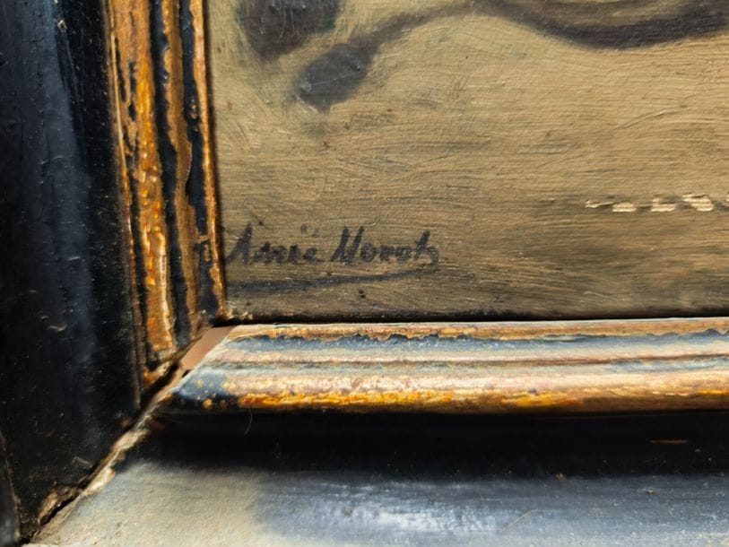 Artwork by A. Morot, The reclining lion, Made of Oil On Canvas