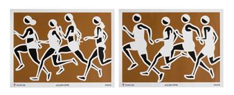 Kristal, Ama, Hannah, Bianca; Nethaneel, Daniel, Kesi, Sam, from Sprinters - Julian Opie