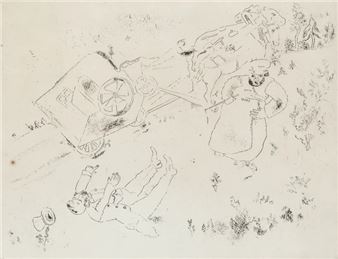 La Britchka S'est Renversée pl.14, from Les Âmes Mortes - Marc Chagall