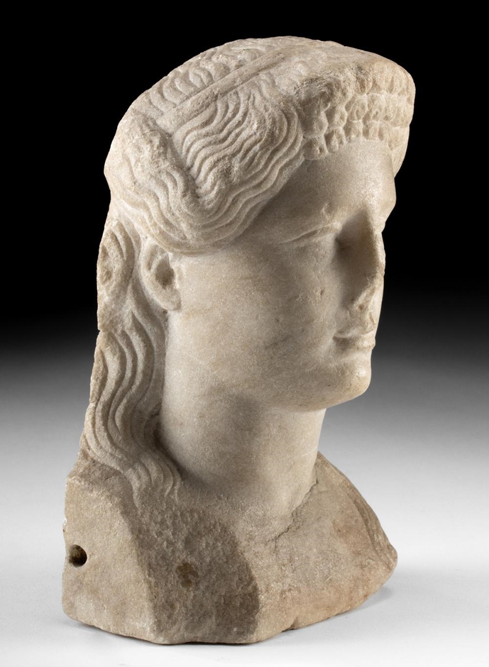 Piotr Przybylski | Refined Roman Marble Herm Portrait of Apollo, Ex ...