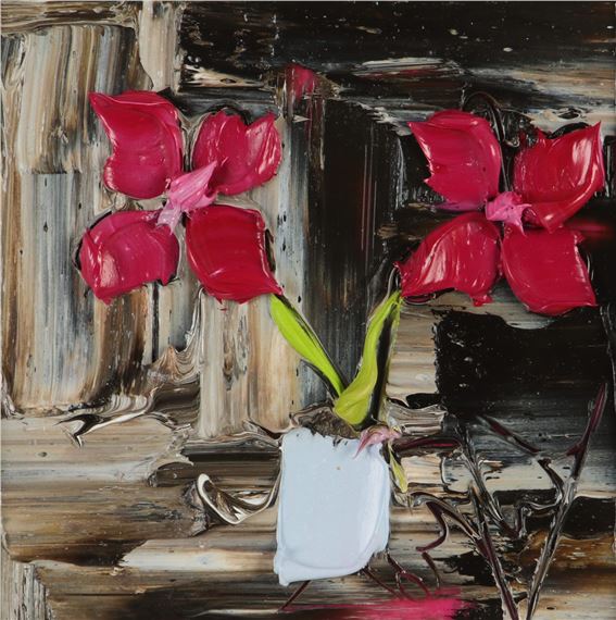 Colin Flack | RED FLOWERS IN A VASE | MutualArt