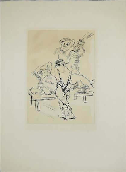 Prügelszene, aus: "Die Frösche" des Aristophanes - Oskar Kokoschka