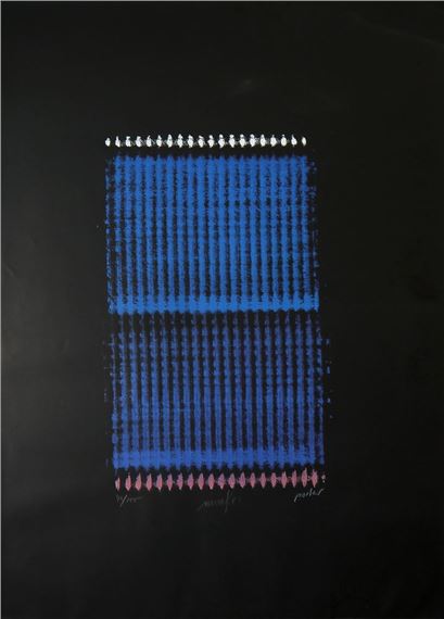 “Blaues Feld mit Rosa und weißem Horizont” - Heinz Mack