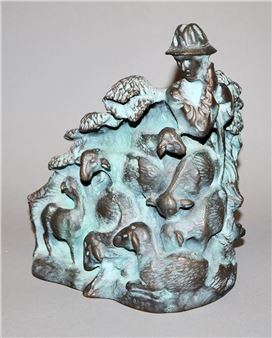 Schäfer mit Herde - Richard Menges