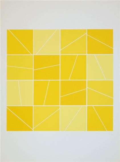 Geometrische Formen in Gelb, konkrete Kunst - Klaus Staudt