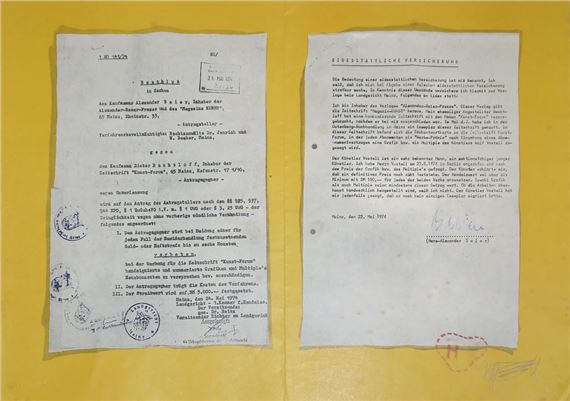 “Beschluss – eidesstattliche Versicherung” - Wolf Vostell