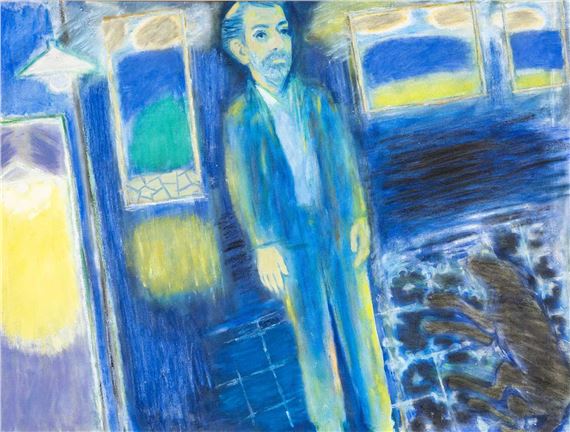 House, Exterior and Figure by Ernest Zobole, 1988